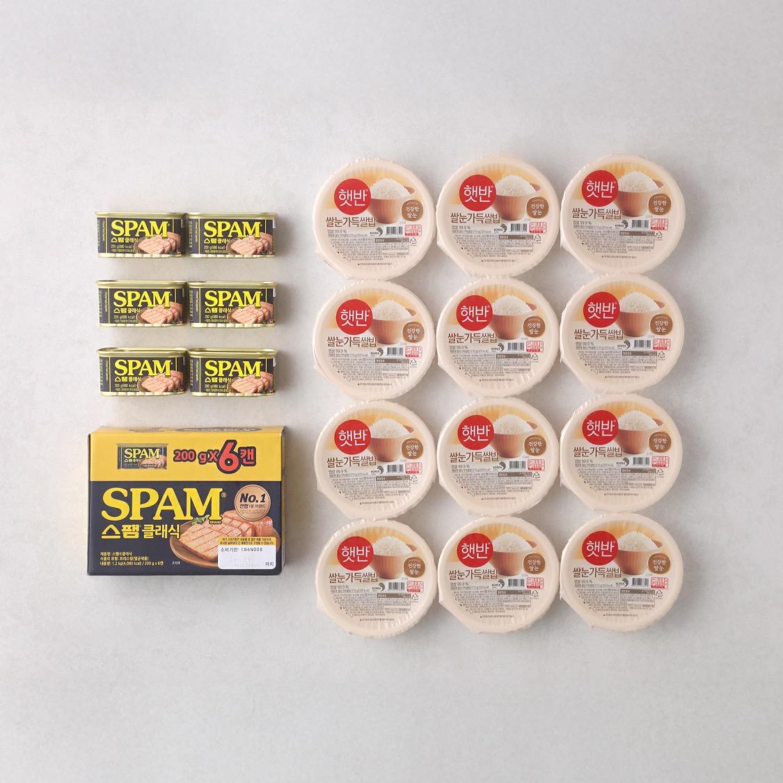 한끼든든 CJ꾸러미(햇반 210g 12개+스팸 200g 6개)