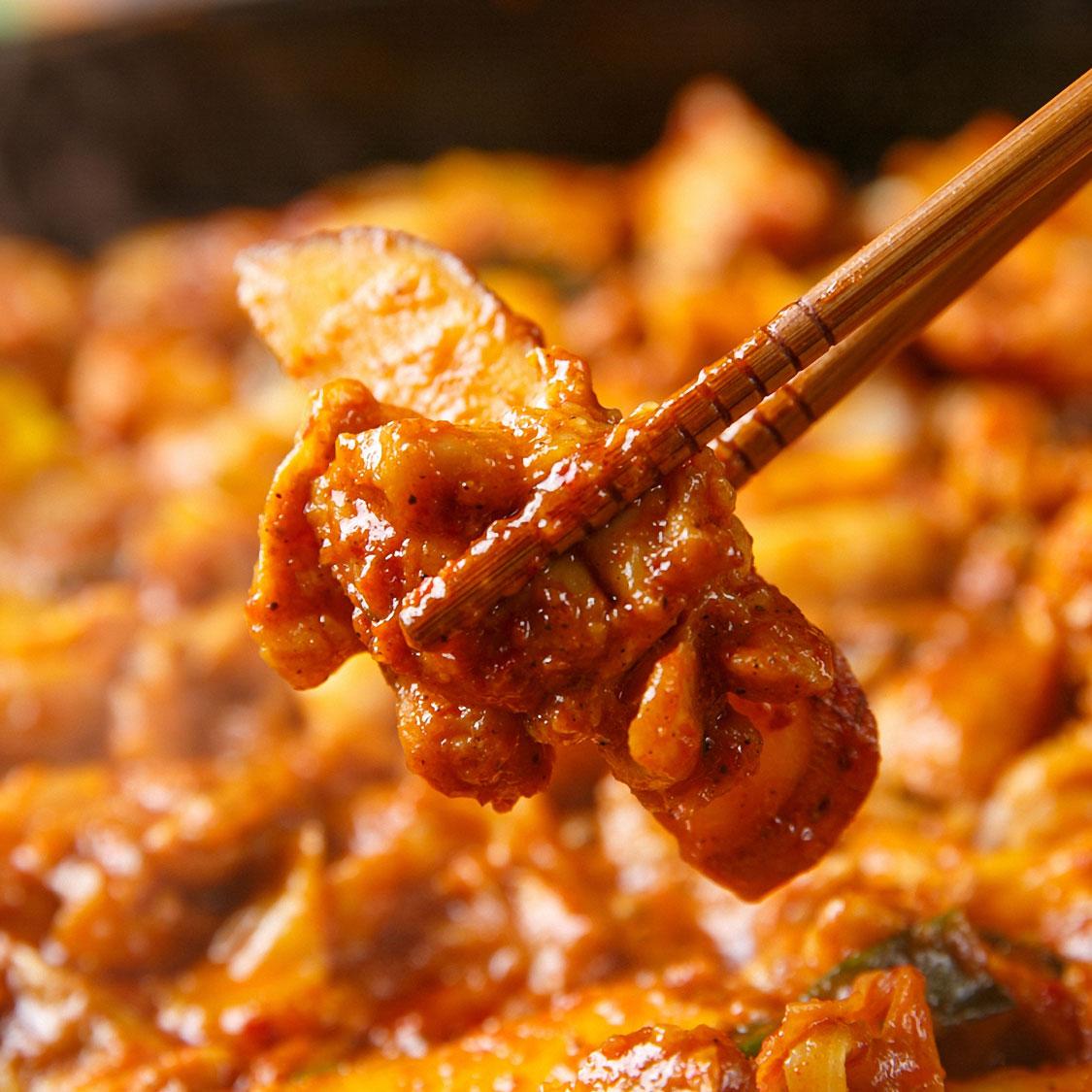 프롬웰 일인식탁 닭갈비 세트 (간장닭갈비 3팩 + 고추장닭갈비3팩) + 랜덤 1팩 추가